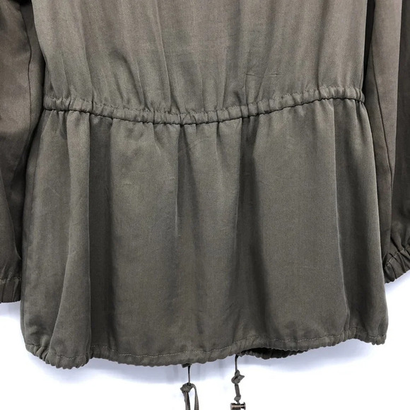 Alfani olive army green full zip hooded anorak jacket size 6 - Picture 7 of 15
